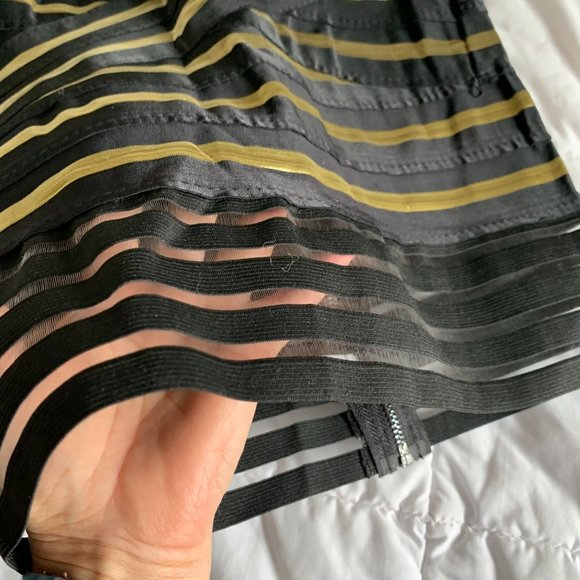 Shimmering Black & Gold Off Shoulder Top - Picture 11 of 11